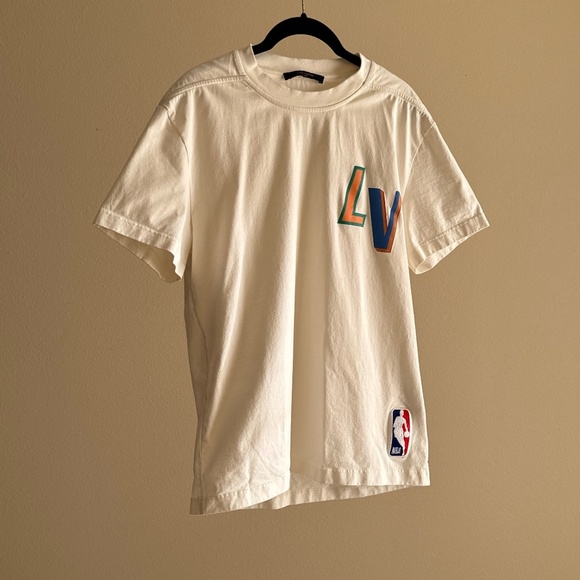 Louis Vuitton x NBA LV Virgil Abloh National Basketball Association White Tee - Picture 1 of 10